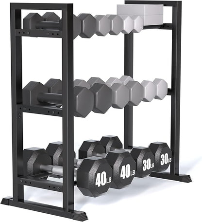 Dumbbell Rack, 2-Tier | 3-Tier Weight Rack for Home Gym, 300LB | 450LB Adjustable Dumbbell Rack Stand Only Weight Storage Rack Gym Organizer