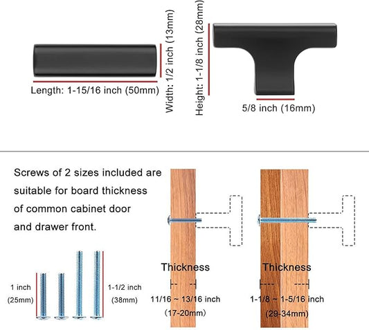 KOOFIZO 10-Pack Cabinet Knob - Chrome Pull Handle (50mm / 2 Inch), K20 Solid Hardware for Kitchen Cupboard Door, Bedroom Dresser Drawer, Bathroom Wardrobe