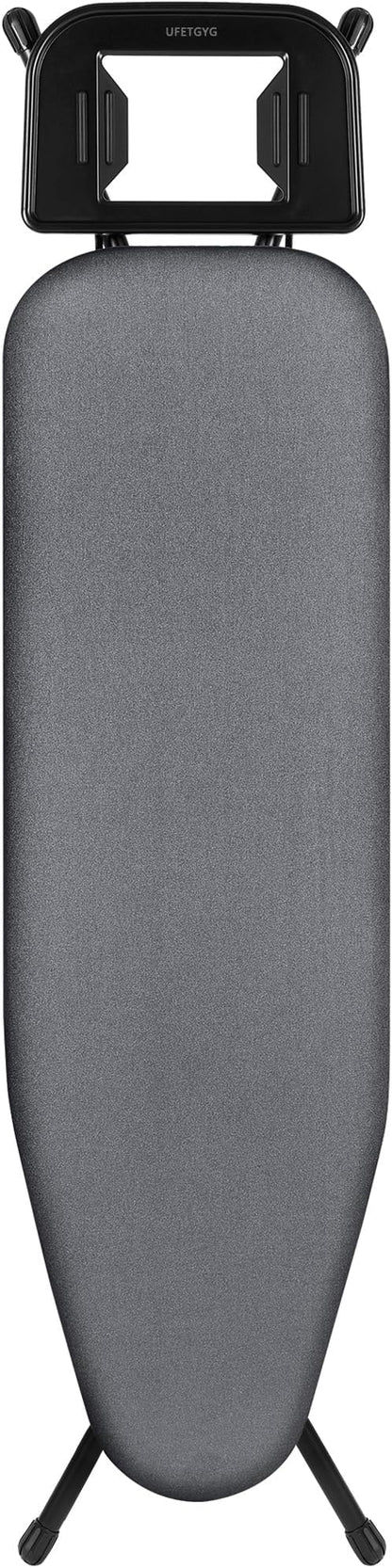 Classic Ironing Board 43" X 13" W/with Iron Rest | Full Metal Construction| Height Adjustable | Heat & Scorch Resistant Fabric | Anti-Skid Feet | Easy to Fold (Dark Grey)