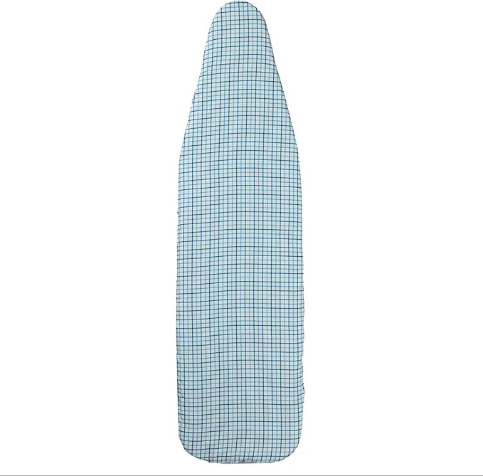 Household Essentials Deluxe Ironing Board Replacement Pad and Cover, White and Blue Grid Pattern