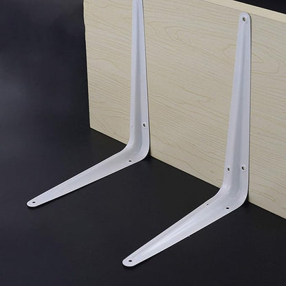 ZOENHOU 24 Pack 8 x 10 Inch White Shelf Brackets, Heavy Duty L Bracket Support with 144 Screws and 72 Expansion Tubes, Metal Wall Corner Angle Shelving Shelf Bracket for Wall Hanging Shelves
