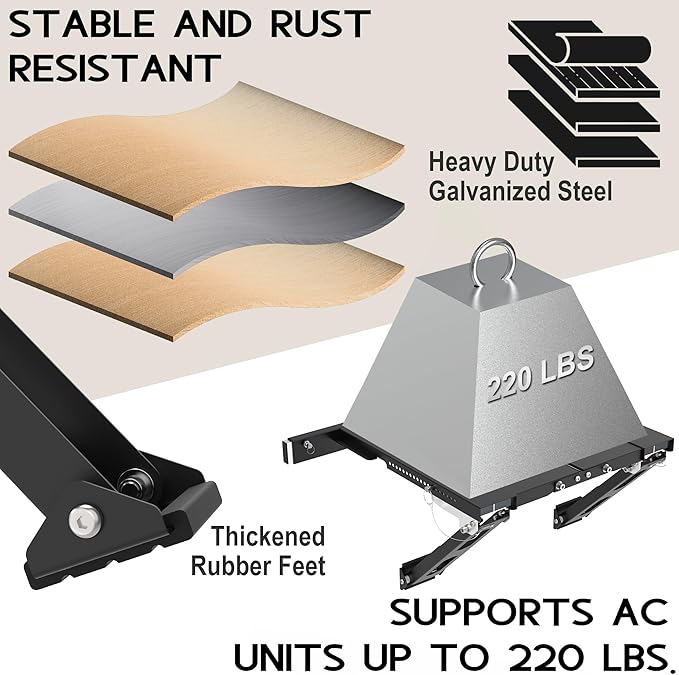 Adjustable Window AC Bracket, Quick Installation in 3minutes Without Drilling, Upgraded Extra Large Adjustment Range, Air Conditioner Support Bracket No Drill w/ Max Load Capacity of 220 lbs