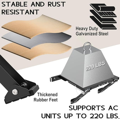 Adjustable Window AC Bracket, Quick Installation in 3minutes Without Drilling, Upgraded Extra Large Adjustment Range, Air Conditioner Support Bracket No Drill w/ Max Load Capacity of 220 lbs