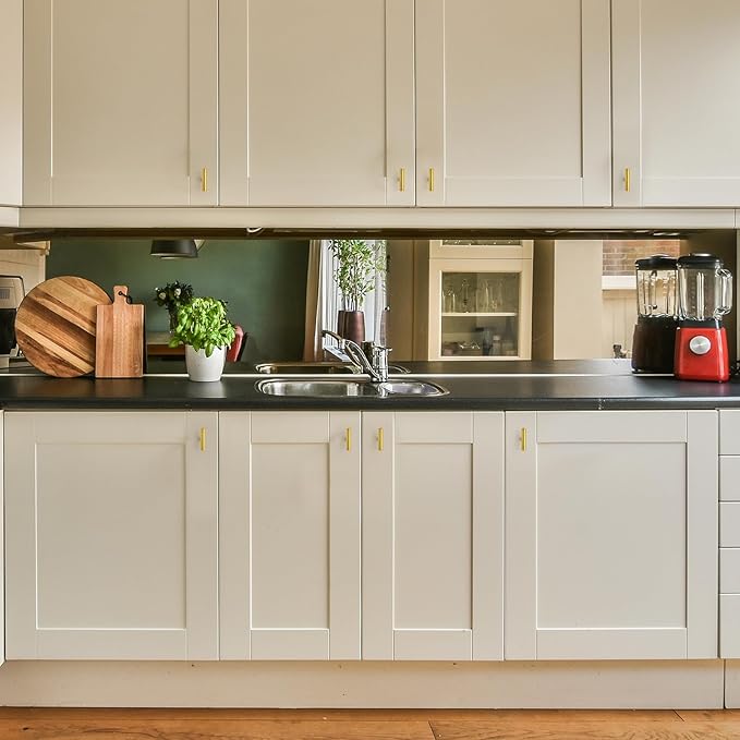 JOY DECOR 30 Pack 2 Inch Cabinet Pulls Kitchen Cabinet Handles with Single Hole Brushed Brass Cabinet Hardware Stainless Steel Kitchen Drawer Pulls for Cabinets Cupboard,Wardrobe