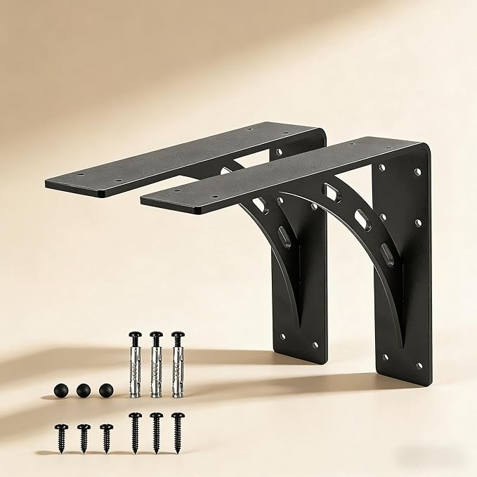 12 inch x 10 inch Heavy Duty Bracket,Granite Countertop Support Brackets, Heavy Duty Shelf Brackets , Max Load 1000 Lbs ,Mantel Brackets (Set of 2) - (12" x 10 ")