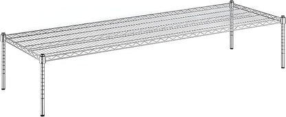 24" x 72" x 14" Chrome Wire Storage Shelf, Dunnage Rack, Commercial 1 Tier Small Shelf