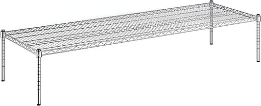24" x 72" x 14" Chrome Wire Storage Shelf, Dunnage Rack, Commercial 1 Tier Small Shelf