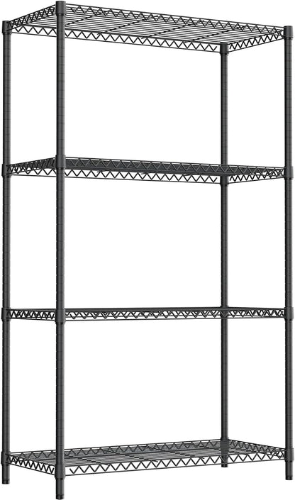 2400LBS 35.5" W Standing Shelf Units Wire Rust-Proof Outdoor Storage Shelving 4-Tier Utility Shelving Unit for Garden Home,Kitchen,Office Dark Grey 17.7" D x 35.5" W x 59.4" H