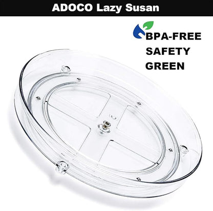 3 Tier Lazy Susan Bathroom Organizer - 9.25 Inch Clear Makeup Organizer with Skincare and Perfume Storage for Countertop