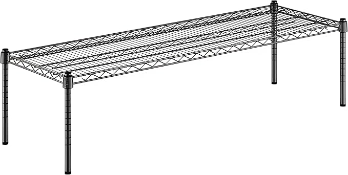 18" x 54" x 14" Black Epoxy Wire Storage Shelf, Dunnage Rack, Commercial 1 Tier Small Shelf
