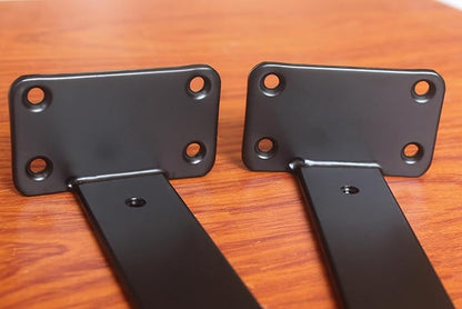 4 Pack - 7 inch Black Hidden L Shelf Bracket (1/5 Inch Thicked) Iron Floating Shelf Brackets Rustic Industrial Metal Brackets for Shelf Support