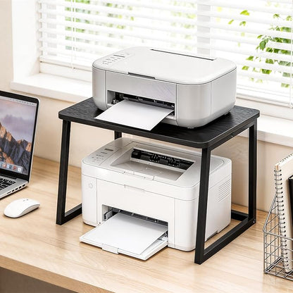 HOOBRO Printer Stand with Storage for Desk, 2-Tier Desktop Printer Shelf, Desk Organizer for Office, Kitchen, Living Room, Black BB16PS01