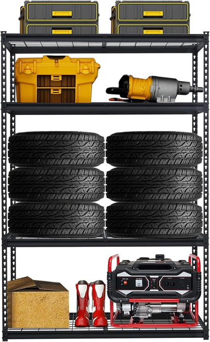 Heavy Duty Storage Shelves 48x18x72 in, 2500Lbs Adjustable Metal Shelving for Garage Organization, Durable Garage Shelving Easy Assemble
