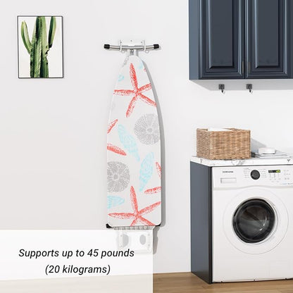 ORLESS Ironing Board Holder Wall Mount, Ironing Board Hanger, Iron Board Holder, Small Y or T Leg Iron Board Hook Wall Mount for Laundry Rooms, 6 Inch(White)