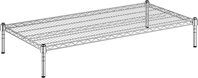 24" x 48" x 8" Chrome Wire Storage Shelf, Dunnage Rack, Commercial 1 Tier Small Shelf