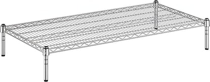 24" x 48" x 8" Chrome Wire Storage Shelf, Dunnage Rack, Commercial 1 Tier Small Shelf