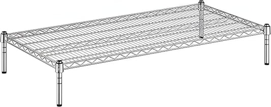24" x 48" x 8" Chrome Wire Storage Shelf, Dunnage Rack, Commercial 1 Tier Small Shelf