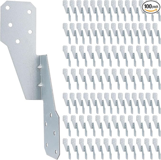 100 Pack Hurricane Straps Brackets, Heavy Duty Hurricane Ties with Black Powder-Coated, Hurricane Straps Trusses/Rafters Ties Brackets Joist Hangers for Wood, Shed, Roof