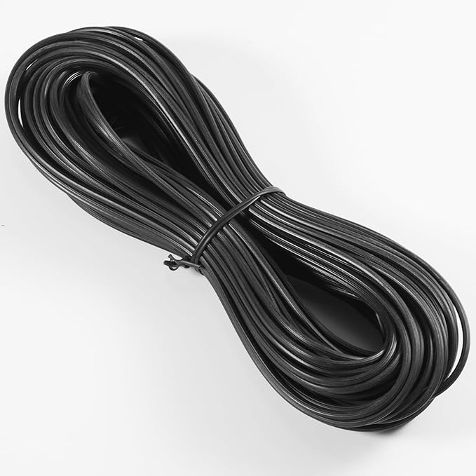 FLYZZZ Screen Spline 0.125" x 200' Spline for Window Screen Door Repair, Round，Black，Suitable for Regular Groove Width 0.122''-0.133''