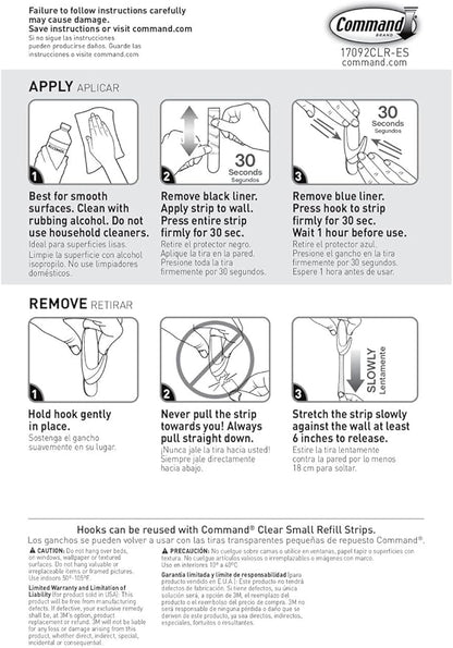 Command Small Clear Oval Hooks, 2 Wall Hook and 4 Strips, Damage-Free Hanging with Adhesive, No Tools Great for Hanging Home and Room Decor, Holds up to 1 lb