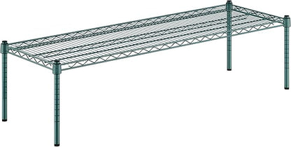 18" x 54" x 14" Green Epoxy Wire Storage Shelf, Dunnage Rack, Commercial 1 Tier Small Shelf