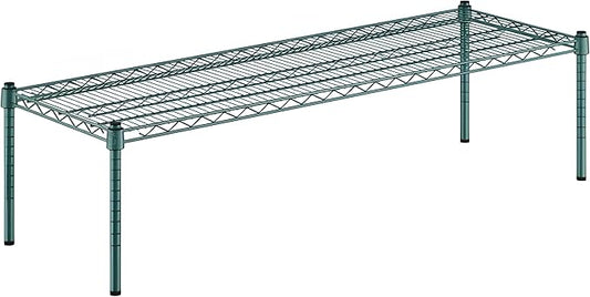 18" x 54" x 14" Green Epoxy Wire Storage Shelf, Dunnage Rack, Commercial 1 Tier Small Shelf