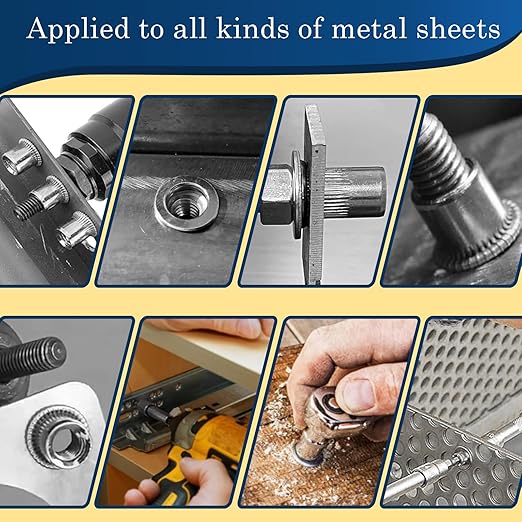 21Pcs M10 Rivet Nuts, 304 Stainless Steel Flat Head Rivnut Threaded Insert Nutsert