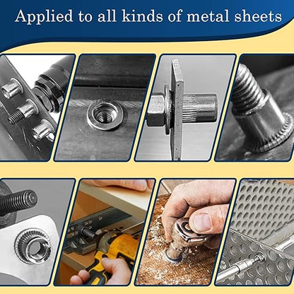 M5 Rivet Nuts, 100Pcs 304 Stainless Steel Flat Head Rivnut Threaded Insert Nutsert
