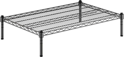 24" x 36" x 8" Black Epoxy Wire Storage Shelf, Dunnage Rack, Commercial 1 Tier Small Shelf