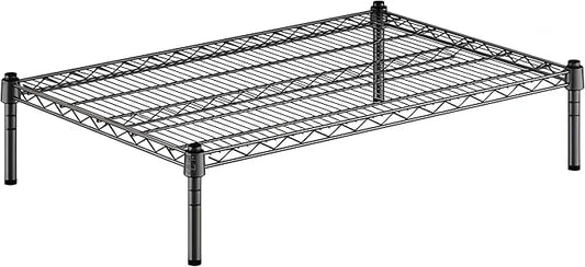 24" x 36" x 8" Black Epoxy Wire Storage Shelf, Dunnage Rack, Commercial 1 Tier Small Shelf