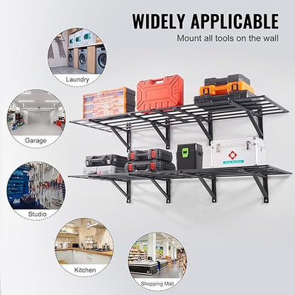 ‎Garage Storage Shelving Wall Mounted, 2 x 6 ft Heavy Duty Shelves,1600 LBS Load Capacity Storage Rack Floating Pack, Folding Strong Garage Organiser, Storage Racks for Shop,Shed,Storage Shelve