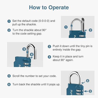Puroma 1 Pack Combination Lock for Locker 4 Digit Outdoor Waterproof Padlock for School, Gym, Sports, Fence, Toolbox, Gate, Case, Outdoor, Hasp Storage, Cabinets (Dark Green)