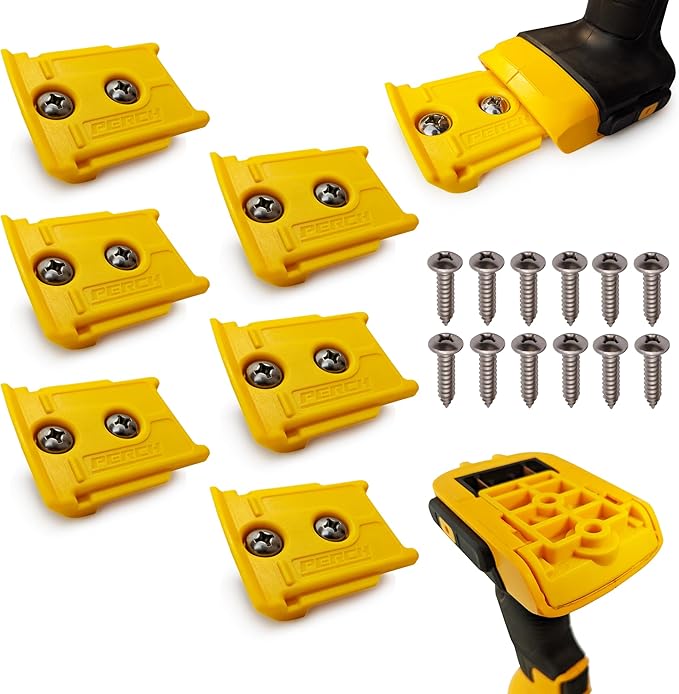 6 Pack Tool Holder for Milwaukee M18/18v Cordless Tools - Snap Fit Tool Organizer for Milwaukee Drill Holder & Wall Mount for Milwaukee Tool Holder with 12 Screws - Easy to Install, Screw in & Lock