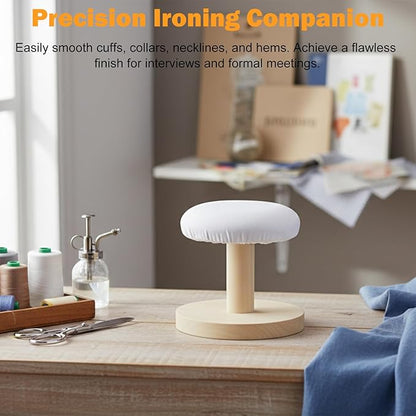 Tabletop Ironing Board Padded Small Ironing Board with Wooden Base, Chest & Sleeve Ironing Boards for Tailor, Household, Laundry Room, Apartment (Small)