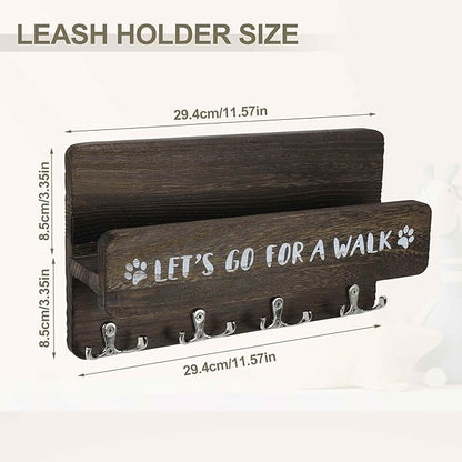 Dog Leash Holder for Wall, Convenient Storage Dog Leash Hook, Keep Leashes Organized, Brown