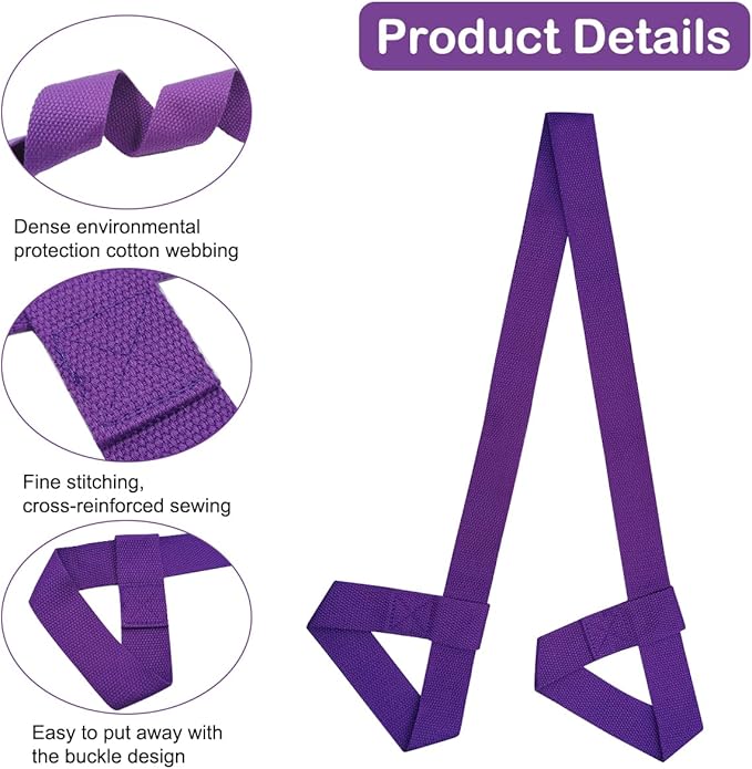 4 Pcs Yoga Mat Strap,Adjustable Yoga Mat Multi-Purpose Straps Carrier Strap Yoga Sling for Yoga Mat Exercise,3 Color