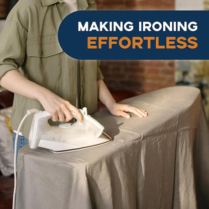 Ironing Board 43x13, Compact Iron Board Full Size with Heavy Duty Iron Rest, Thick Padded Cover, Adjustable Height, Sturdy Lightweight Steel Legs, Black