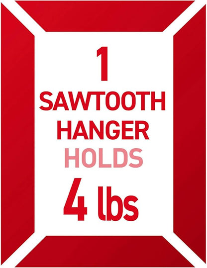 Command Sawtooth Picture Hangers, 4 Frame Hangers and 6 Command Strips, Damage-Free Hanging Sawtooth Frames, No Tools Wall Hook for Home Decor, Holds up to 4 lb