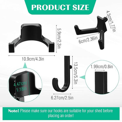 30 Pcs Storage Shed Tool Hooks Shed Accessories Compatible with Suncast/Craftsman J/U/V Shaped Tool Hanger Shelves Garden Garage Storage Organization Accessories for Hanging Shovel Rake(Black)