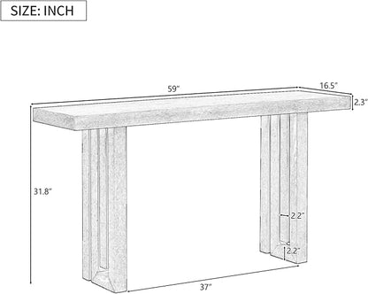 Uniquely Designed Oak Veneer Console Table, Modern Long Sofa Side Table with Distinctive Side Shapes, Suitable for Entryway, Hallway, Living Room, Foyer, Corridor,Easy Assembly (Natural-41RT)