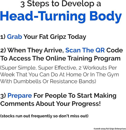 Fat Gripz - Thick Grips - Increased Muscle Fiber Activation - Bigger Arms (4x Men's Health Award Winner)