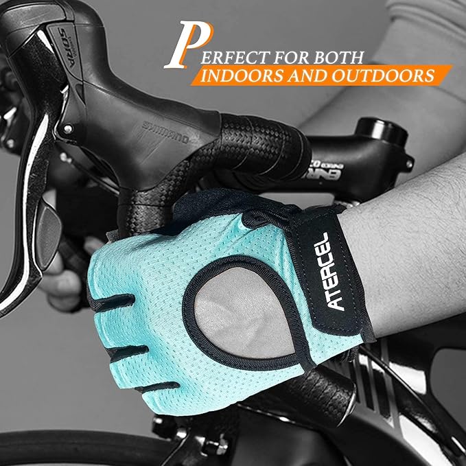 ATERCEL Weight Lifting Gloves Full Palm Protection, Workout Gloves for Gym, Cycling, Exercise, Breathable, Super Lightweight for Mens and Women