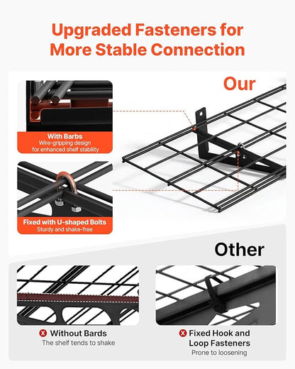 VEVOR 2-Pack Heavy Duty Garage Wall Shelving, 1 x 6 ft Steel Wall Mounted Shelving Unit, 12 x 72 Inch Per Shelf Floating Storage Metal Rack for Garage with 600 lbs Total Weight Capacity