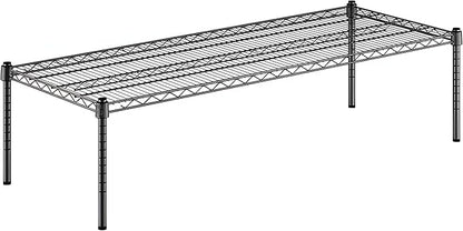 21" x 54" x 14" Black Epoxy Wire Storage Shelf, Dunnage Rack, Commercial 1 Tier Small Shelf