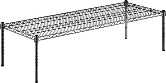 21" x 54" x 14" Black Epoxy Wire Storage Shelf, Dunnage Rack, Commercial 1 Tier Small Shelf