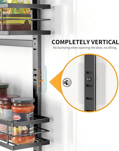 Moforoco 9-Tier Over The Door Pantry Organizer, Pantry Organization and Storage, Black Hanging Basket Wall Spice Rack Seasoning Shelves, Home & Kitchen Bedroom Bathroom House Essentials