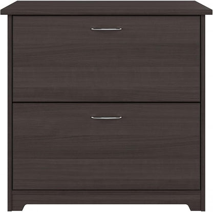 Bush Home Cabot 2 Drawer Lateral File Cabinet in Heather Gray, Home Office Chest for Letter, Legal, and A4-size Document Storage