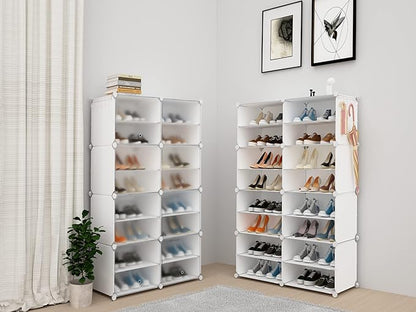 Shoe Storage,32 Pairs Shoe Rack Organizer for Closet Shoe Cabinet with Door Shoe Shelves for Closet,Entryway,Hallway,Bedroom