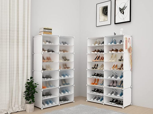 Shoe Storage,32 Pairs Shoe Rack Organizer for Closet Shoe Cabinet with Door Shoe Shelves for Closet,Entryway,Hallway,Bedroom