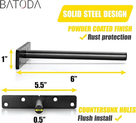 BATODA 6" Floating Shelf Bracket Heavy Duty (4 pcs) – Solid Steel Blind Shelf Supports - Hidden Brackets for Floating Wood Shelves - Blind Shelf Support - Shelving Mounting Hardware Included (Pack 4)